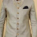 Stunning Golden-Grey Banarasi Brocade Achkan for Men | Father-Son Combo | Grooms & Weddings | Jaipurio